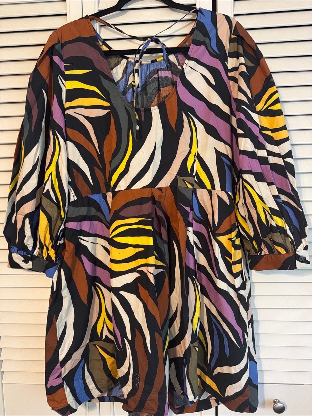 Who What Wear Multicolor Zebra-Print Midi Dress - Picture 5 of 6